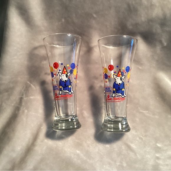 1987 Spuds MacKenzie Bud Light beer glass. Set of 2 - Picture 4 of 8
